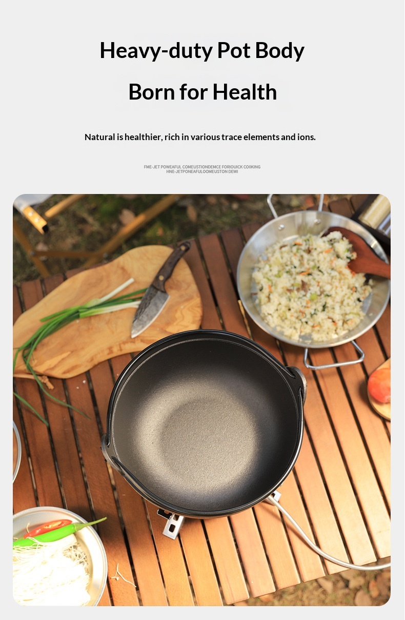 Outdoor Dutch Oven Camping & Home Cooking Suki Non-Coated Non-Stick Thickened Wok Eco-Friendly Heat Preservation Cookware