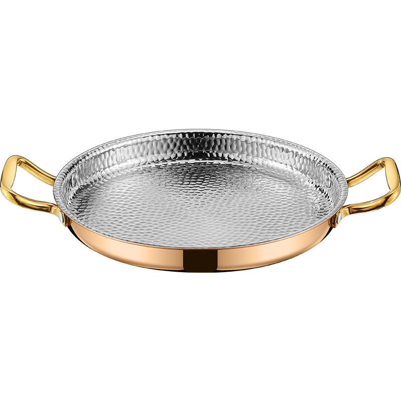 Stainless Steel Frying Pan Rose Gold Non-stick Uncoated Stovetop Universal Kitchen Cooking Serving Frying Pan