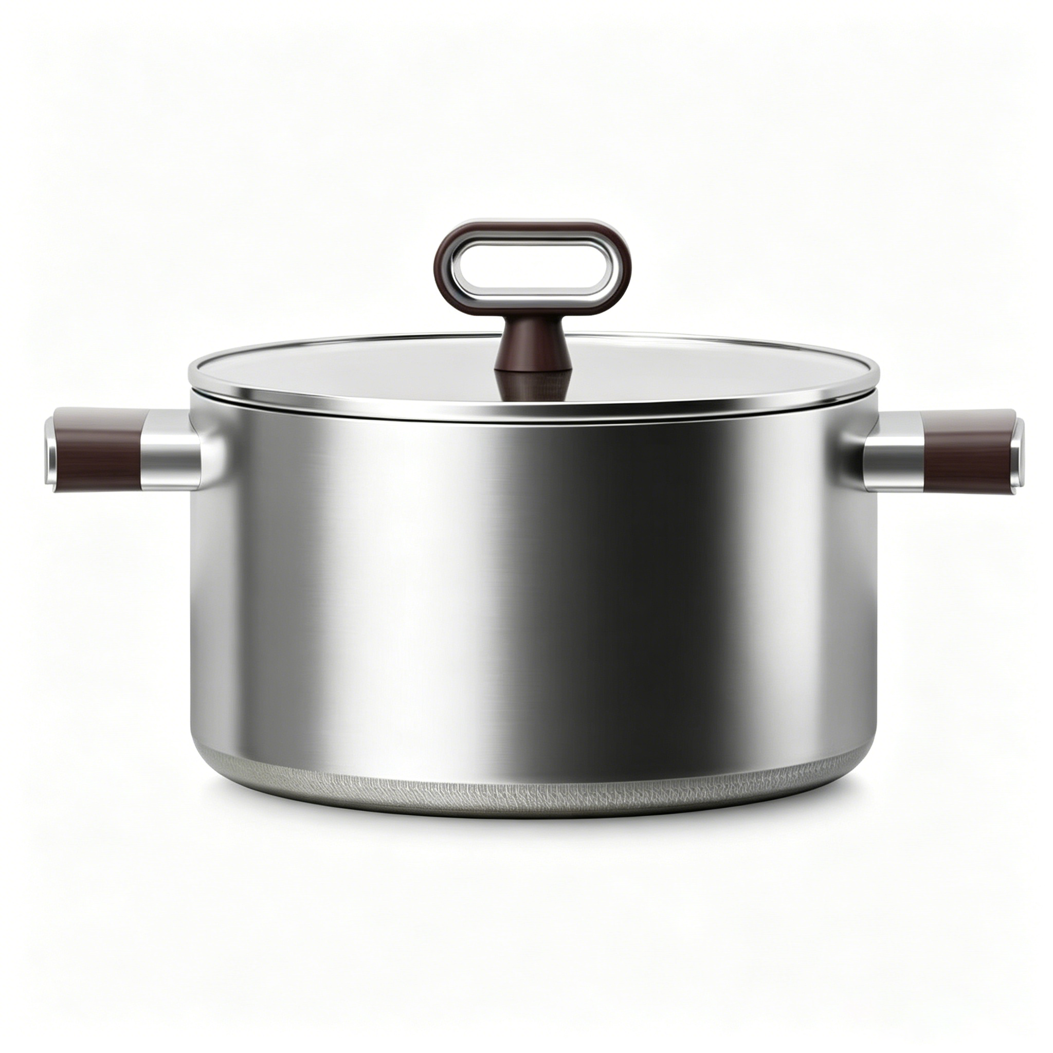 FLEY 304 Tri-ply Stainless Steel Cooking Pot With Titanium Heat Resistant Handle Premium Metal Cookware For Wholesale