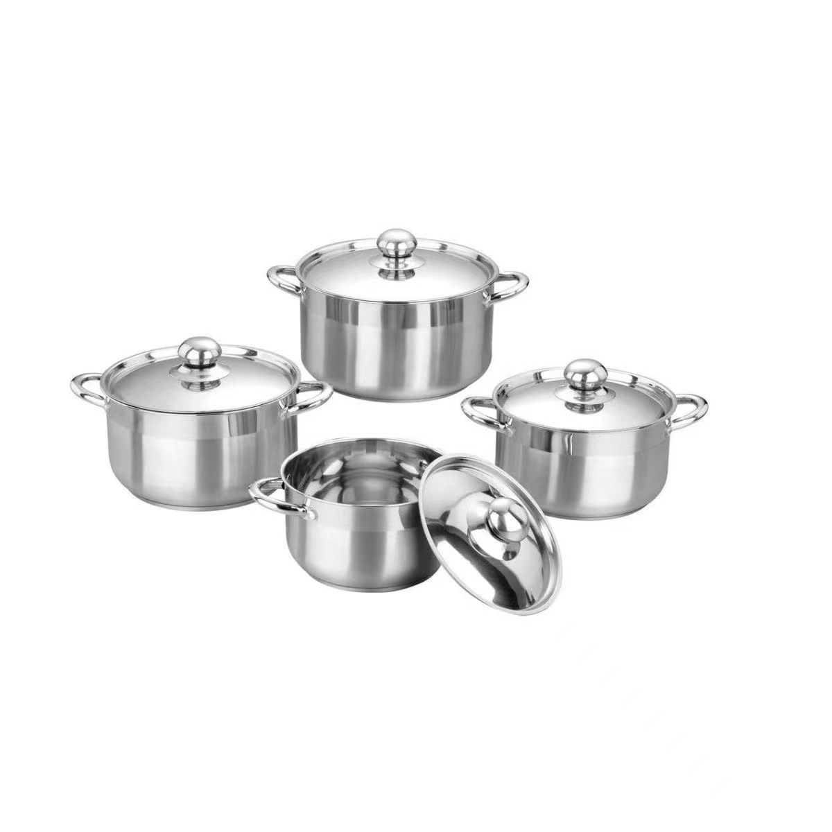 10-Piece Stainless Steel Induction Compatible Chinese Style Kitchen Cooking Steamer Soup Set Cooker Set