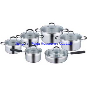 Food Grade 12PCS Stainless Steel Cookware Casserole Cooking Pot