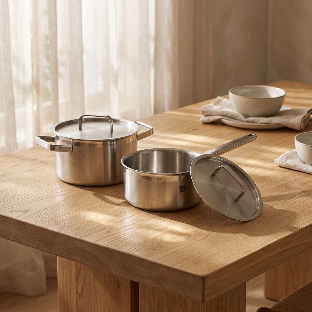Stainless Steel Saucepan Stock Pot Set Heavy Duty Induction Cooking Pots Custom Logo Kitchen Cookware for Restaurant Hotel