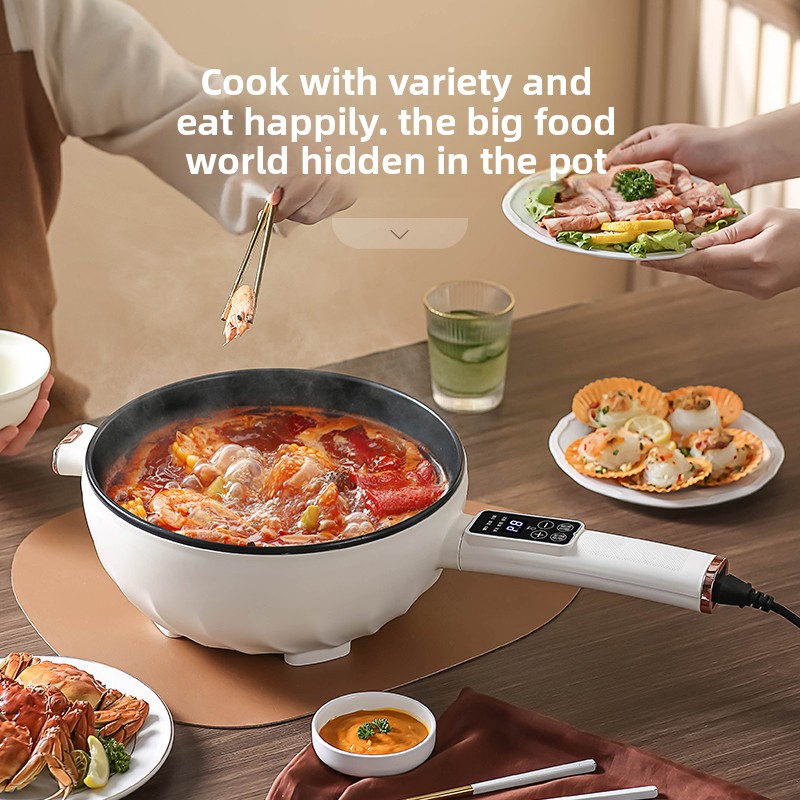 Electric Stainless Steel Frying Pan Multifunctional All-In-One Cooking Steaming Pot Home Dormitory Use Small Non-Stick Plug-In