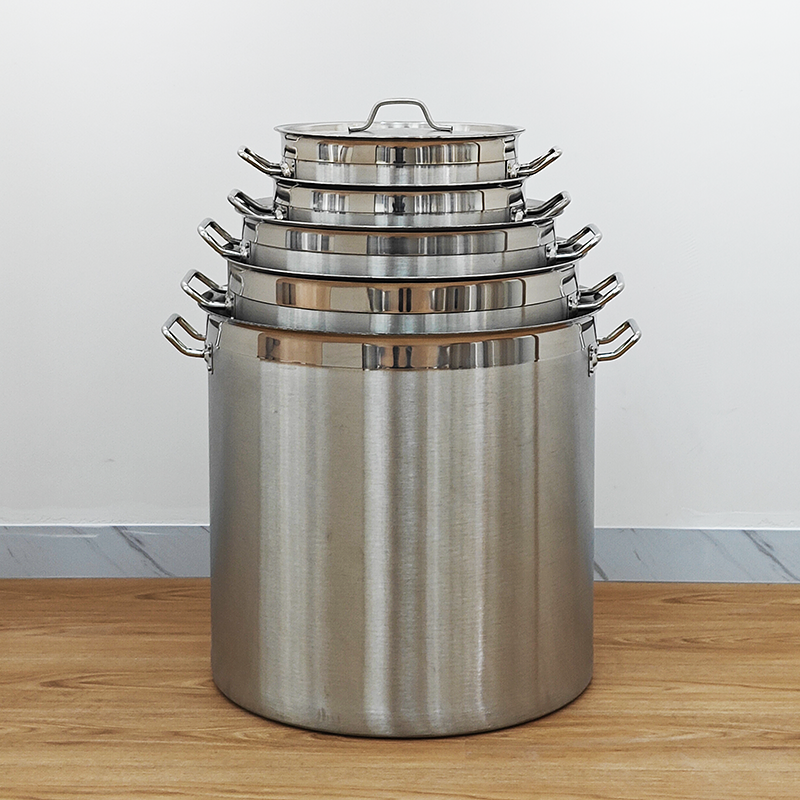 DaoSheng Custom Logo Packaging Cheap Price Tall Body Durable Handles Induction Cooking Pot Stainless Steel Soup Pot