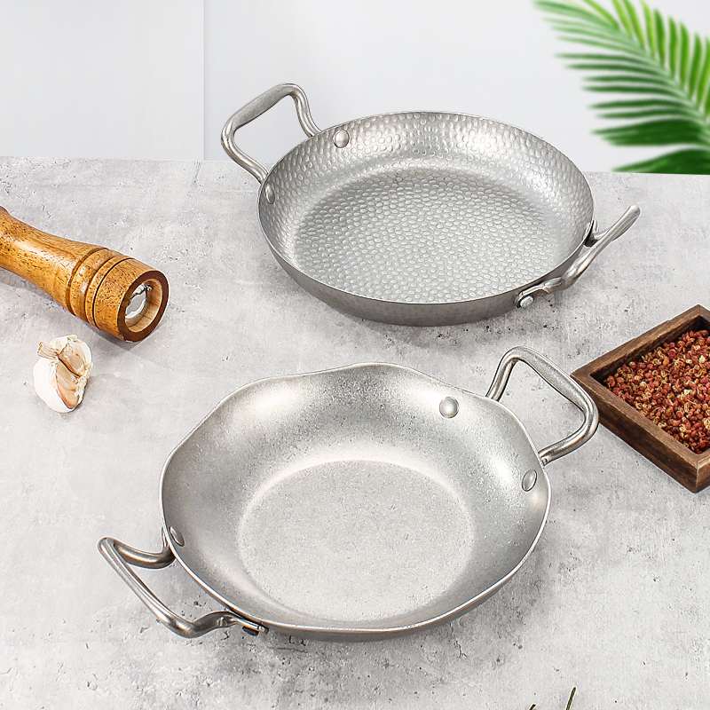 Commercial Stainless Steel Retro Seafood Dish Deep Pot Dry Plate Old Wine Making Stove Commercial Double Ear Cooking Pot