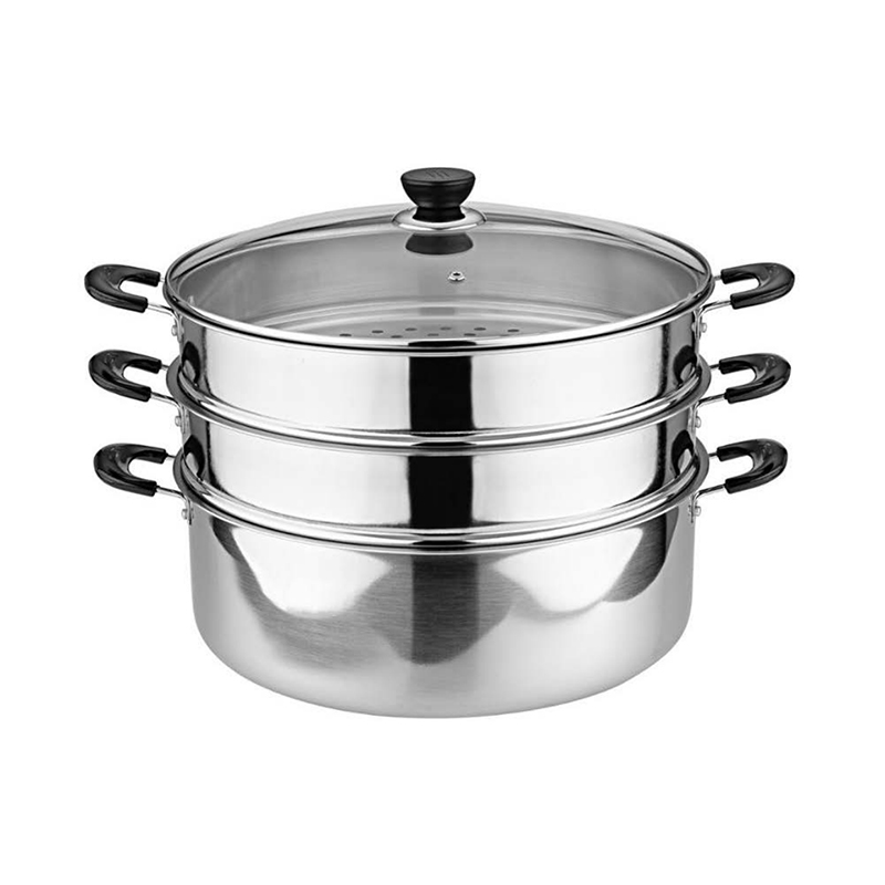 Manufacturers Wholesale Custom 3-Layer Stainless Steel Glass Cover 6L Eco-Friendly Gas Induction Ready Steamer Cookware Set OEM