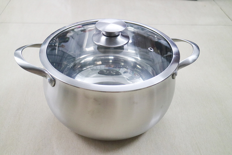 Eco Friendly Belly Shape Induction Pot Nonstick Fry Pan Kitchen Utensils 12 Pieces Stainless Steel Cookware Set