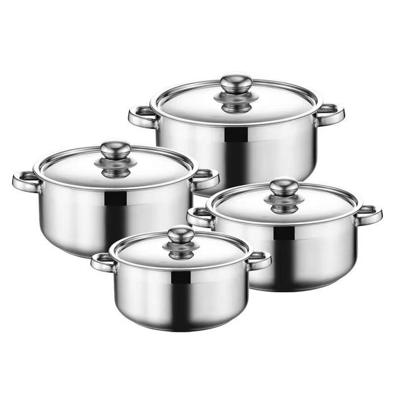10-Piece Stainless Steel Induction Compatible Chinese Style Kitchen Cooking Steamer Soup Set Cooker Set