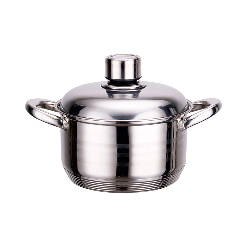 Heavy Duty Tri-Ply Bottom Induction Safe Stainless Steel Kitchen Saucepan Frying Casserole Pots and Pans Cookware Set with Glass Lids for Home Kitchen
