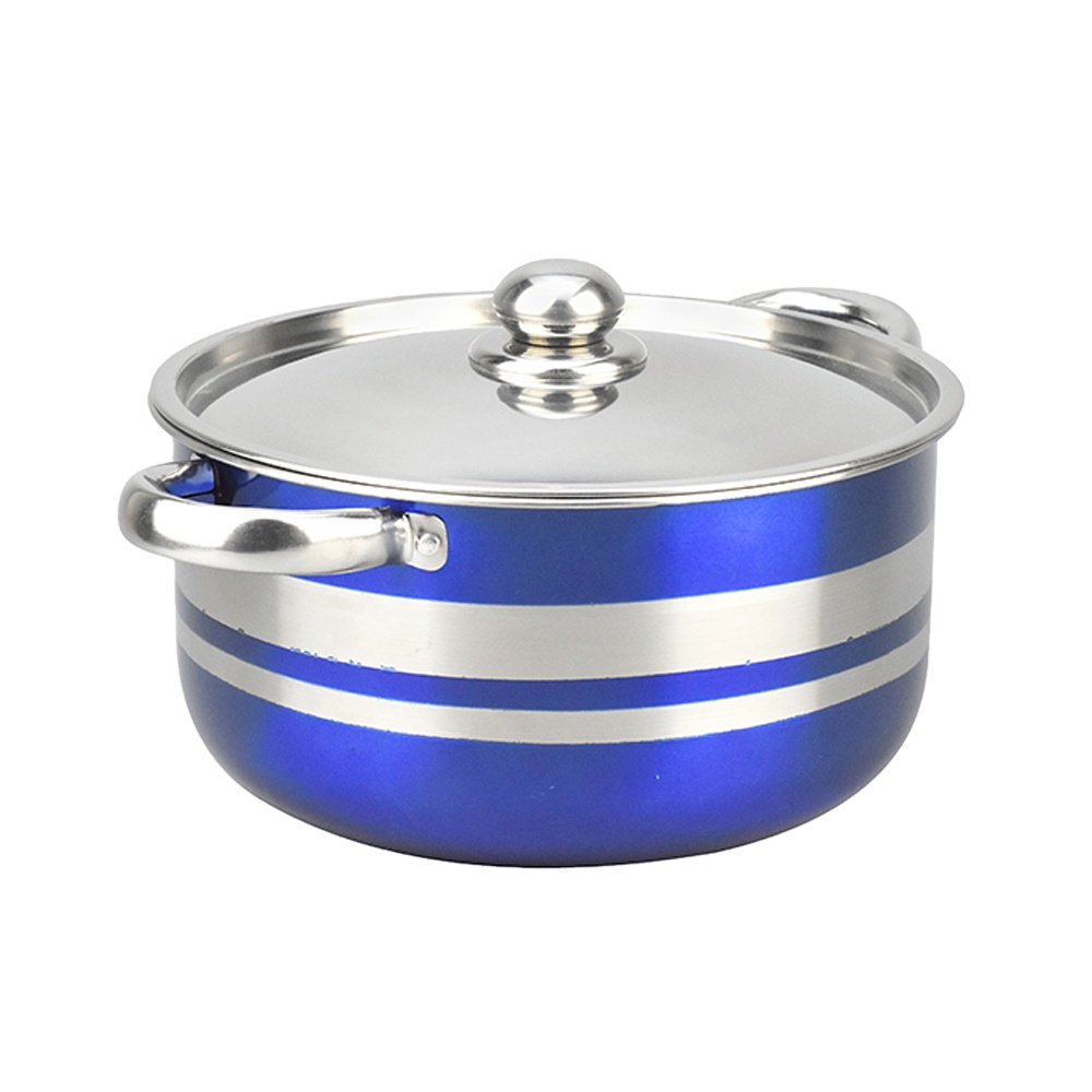 Hot Sale Stainless Steel Saucepan With Cover 8pcs Colorful Cookware Sets Easy Clean