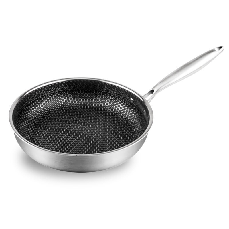 OEM/ODM Triply 304 Stainless Steel Non-Stick Frying Pan Set for Induction &amp; Gas Stovetops Eco-Friendly Cookware