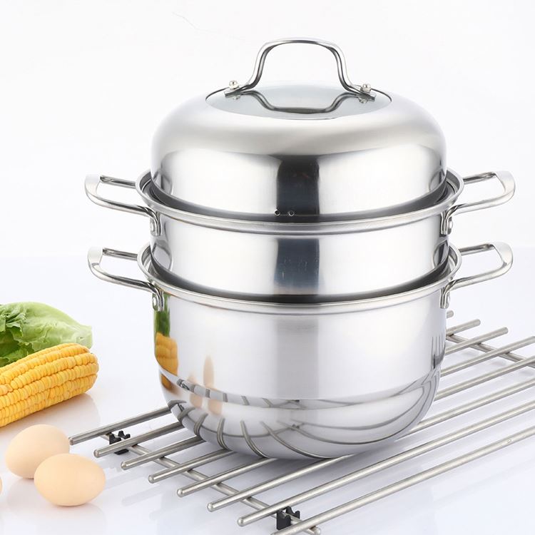 Wholesale Kitchen Korean Food Grade Soup Stainless Steel Pot Food Steamer Cooking Steamer Pot Cookware