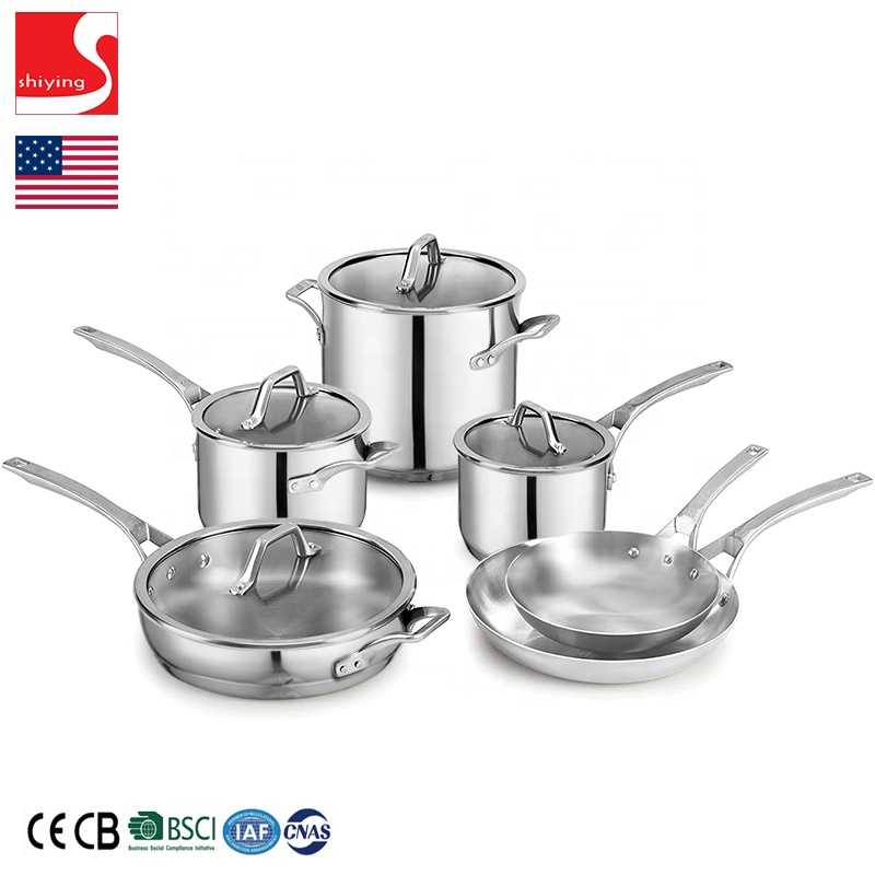 SY-kitchenware Kitchenware Product Tri-Ply Stainless Steel Sauce Pan with Cover