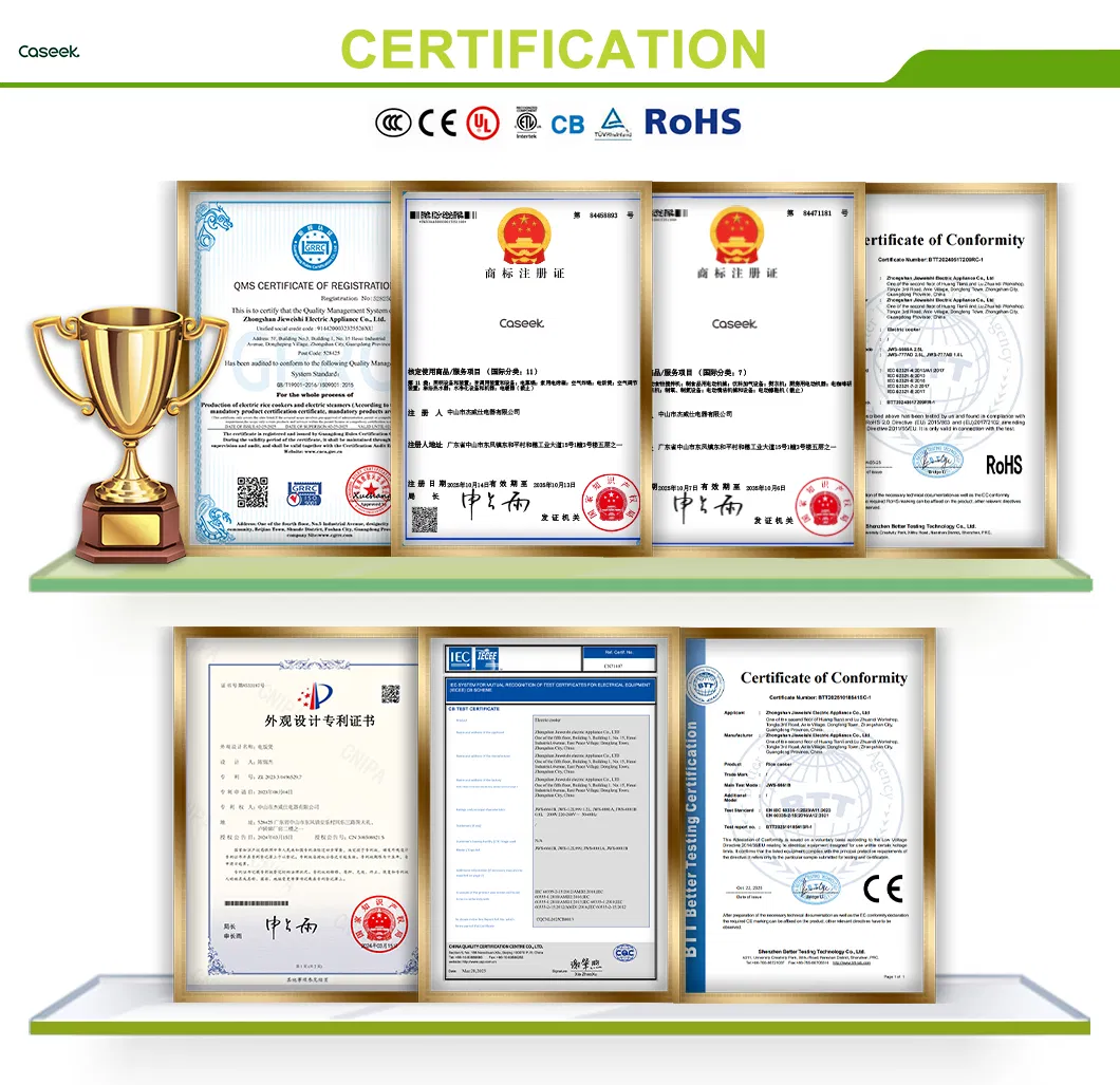 ISO CB CE ROHS product certificates