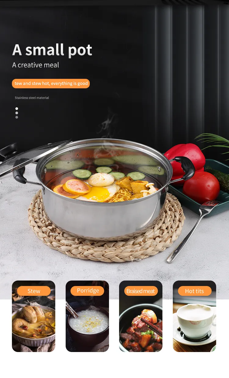 Wholesale Kitchenware Stainless Steel Cooking Pot Casserole Cookware Sets