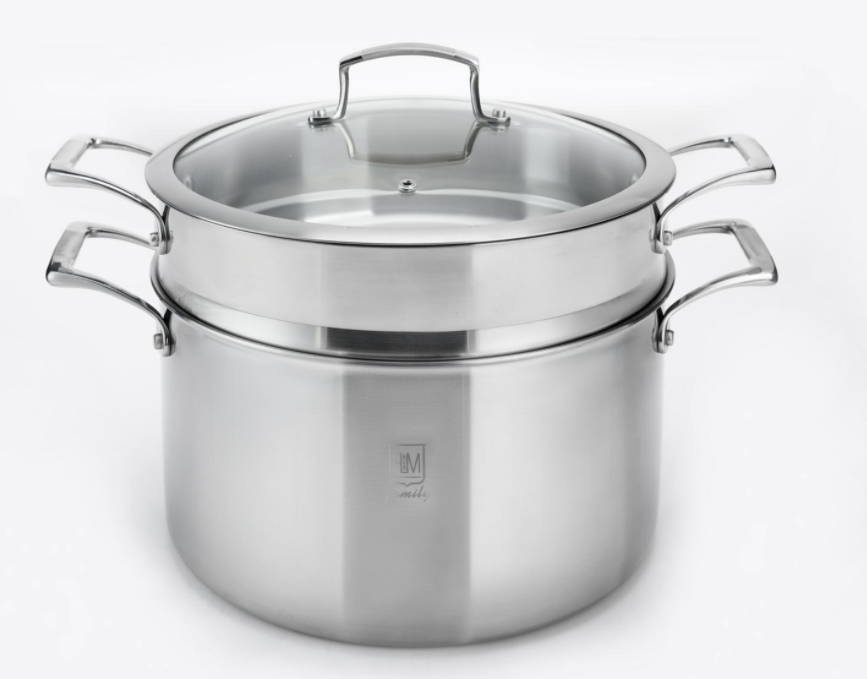Double-wall Steamer: Food Grade Without Coating, Steamed Fish and Steamed Dumplings Without Flavor 304 Stainless Steel