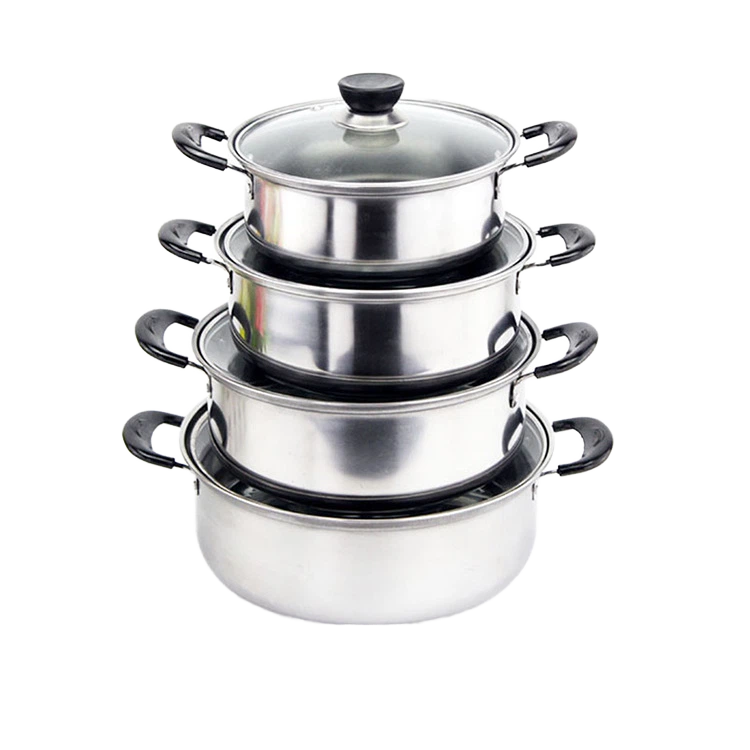 Wholesale High Quality Heat Resistant Stainless Steel Cookware Sets No Bottom Material No Coating for Commercial Kitchen OEM ODM
