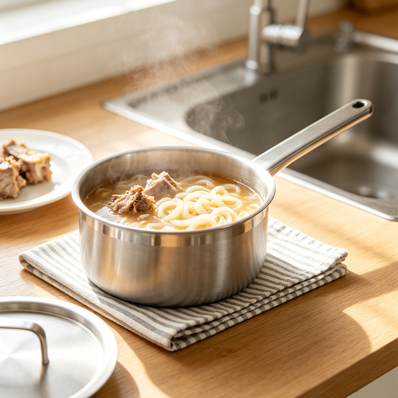 Stainless Steel Saucepan Stock Pot Set Heavy Duty Induction Cooking Pots Custom Logo Kitchen Cookware for Restaurant Hotel