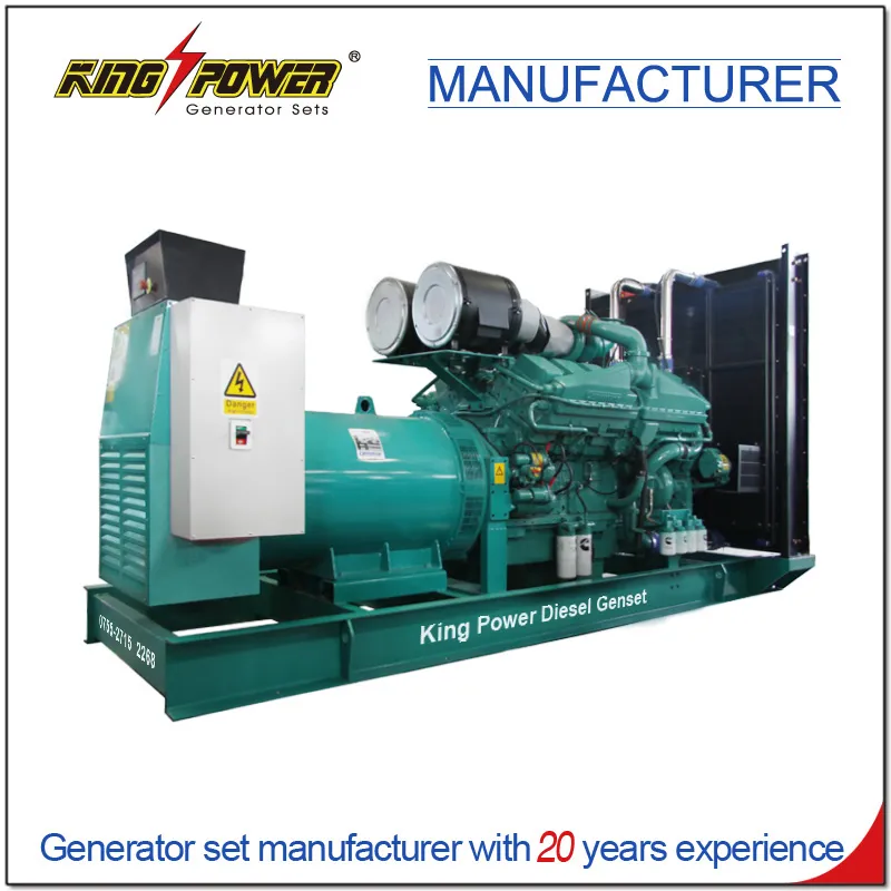 محرك نوع تبريد الماء 560kw 700kVA مجموعة مولدات الديزل