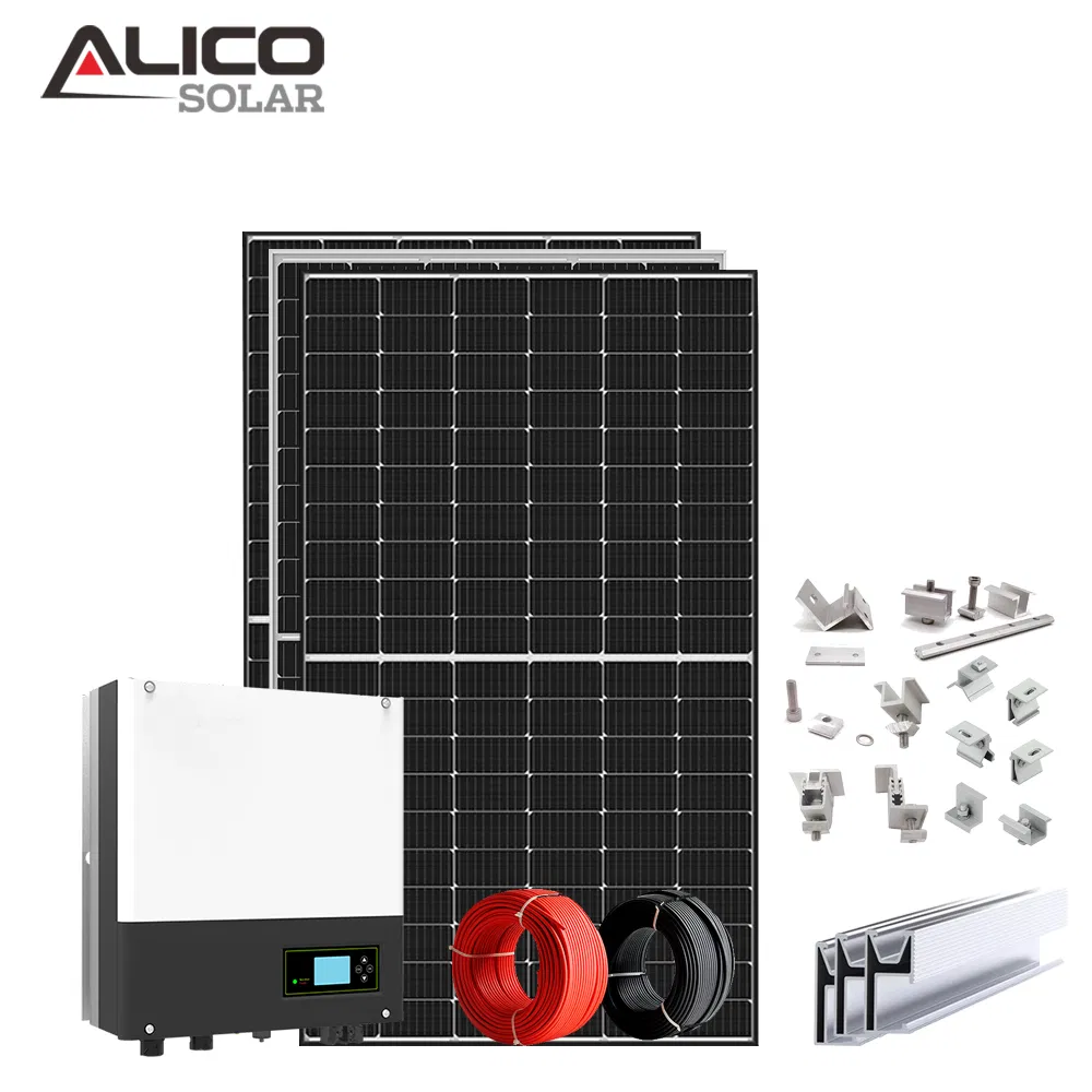 أرخص 15kw سعر مجموعة وحدات المنزل 10kw 12kw 10kVA 20kw مجموعة الألواح 100kw طاقة شمسية على الشبكة نظام مولد الطاقة الشمسية