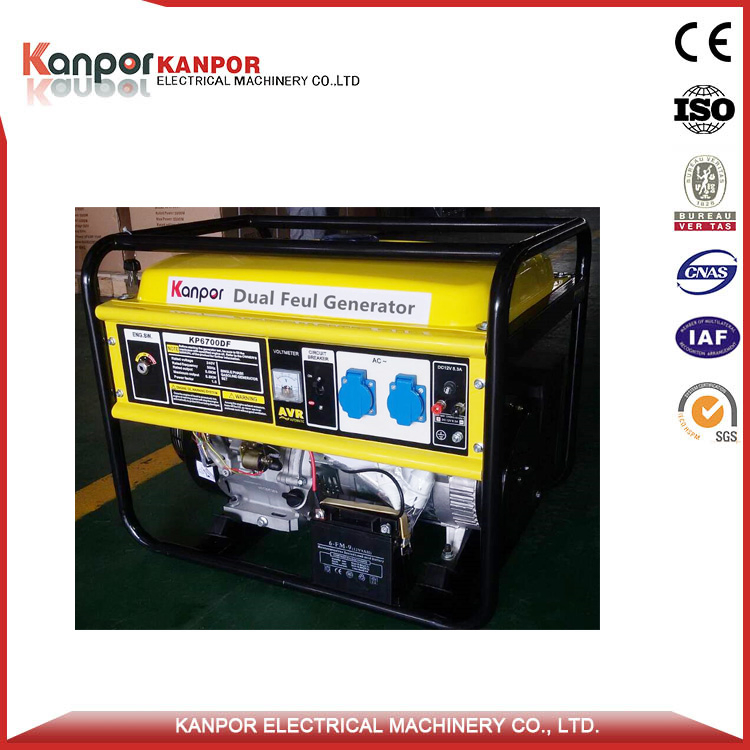 كانبور 5kw مجموعة مولدات ثنائية الوقود (غاز البترول المسال والبنزين)
