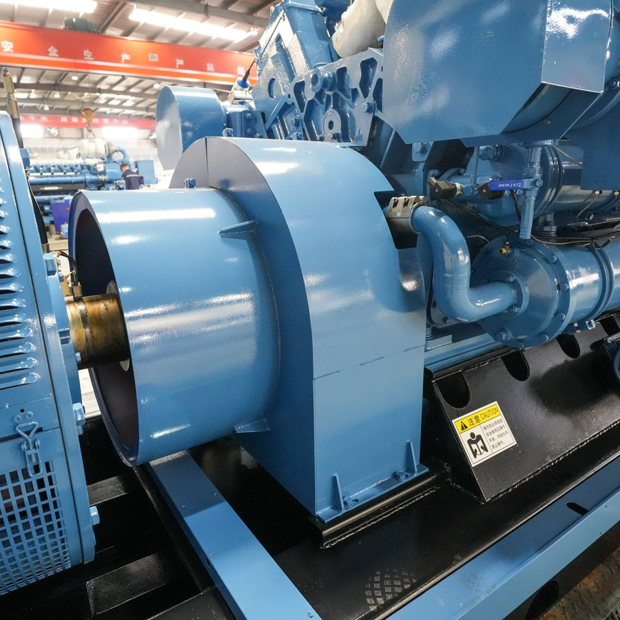 مولد غاز الميثان من طبقات الفحم المثبت على قاعدة متينة 1000kw للصناعات الثقيلة