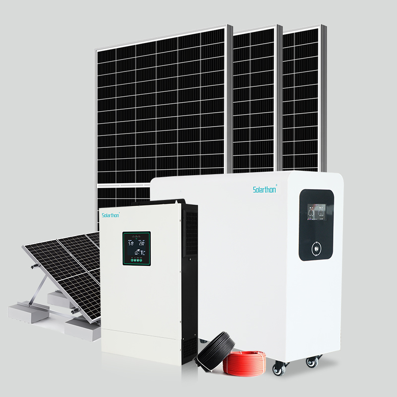 مجموعة كاملة 8kw مجموعة مولدات الطاقة الشمسية ميغاوات على شبكة نظام الطاقة الشمسية 5