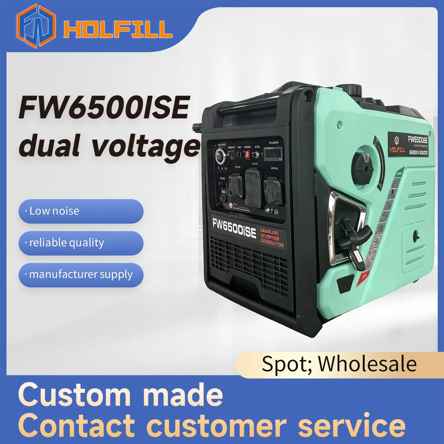 50Hz/60Hz 5-5.5kw 6kVA مولد كهربائي محمول صغير صامت يعمل بالبنزين، مبرد بالهواء، للاستخدام المنزلي، لعلامات سيني وزونسن ولونسين وراتو