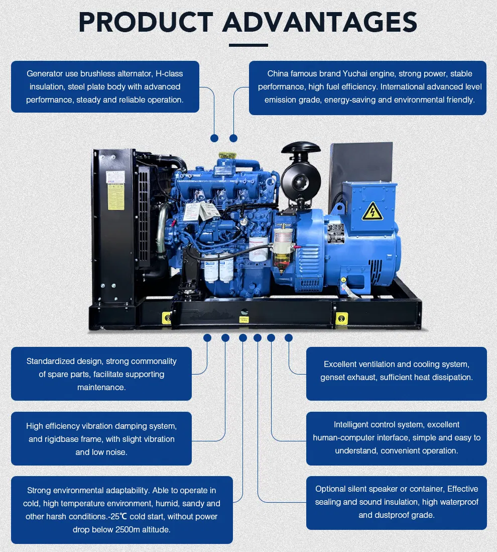 مولد ديزل ثقيل 90kw/113kVA لتعدين الطرق وبناء الطرق مجموعة مولدات ديزل يوتشاي مفتوحة
