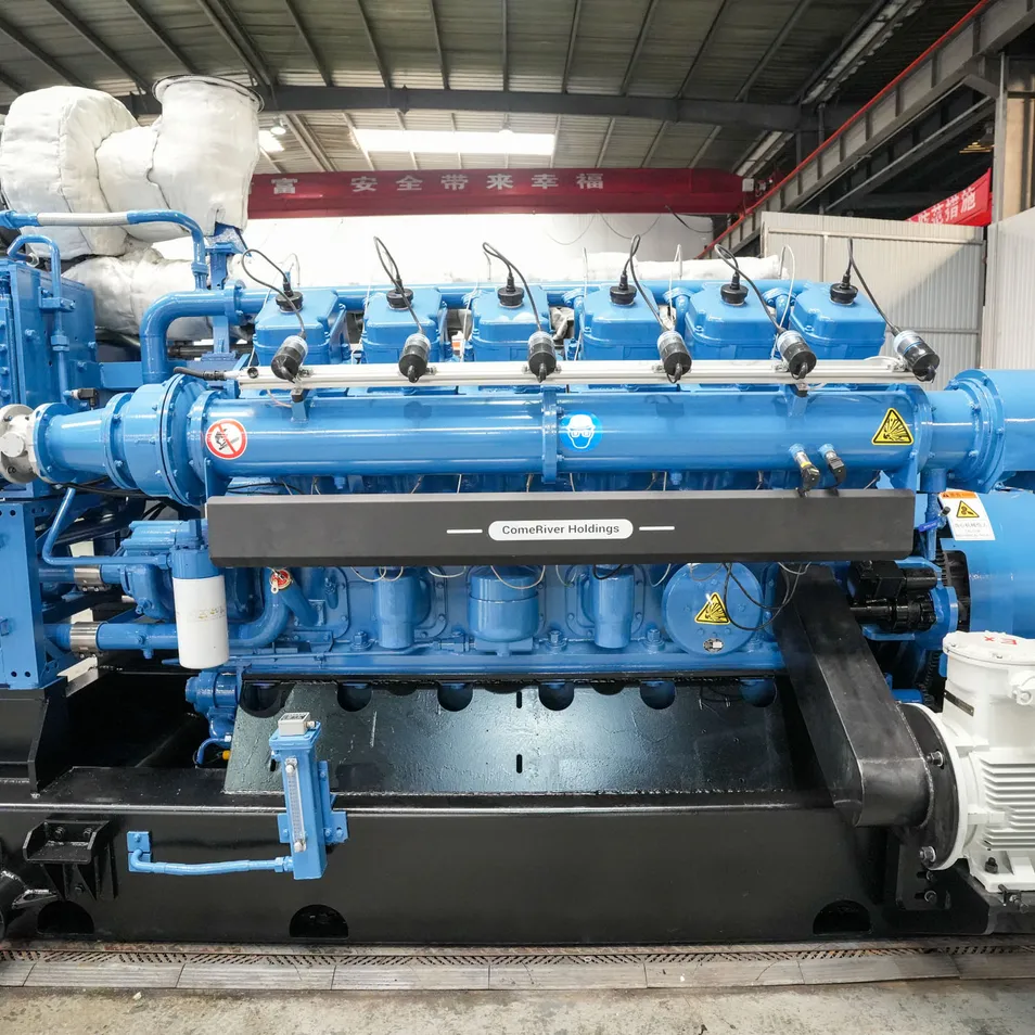 مولد غاز الميثان من طبقات الفحم المثبت على قاعدة متينة 1000kw للصناعات الثقيلة
