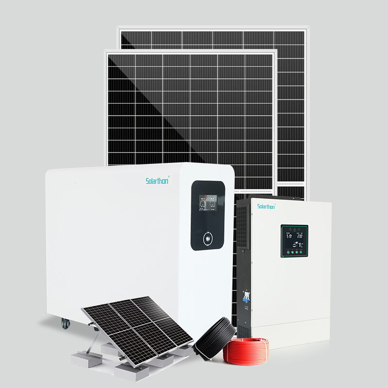مجموعة كاملة 8kw مجموعة مولدات الطاقة الشمسية ميغاوات على شبكة نظام الطاقة الشمسية 5