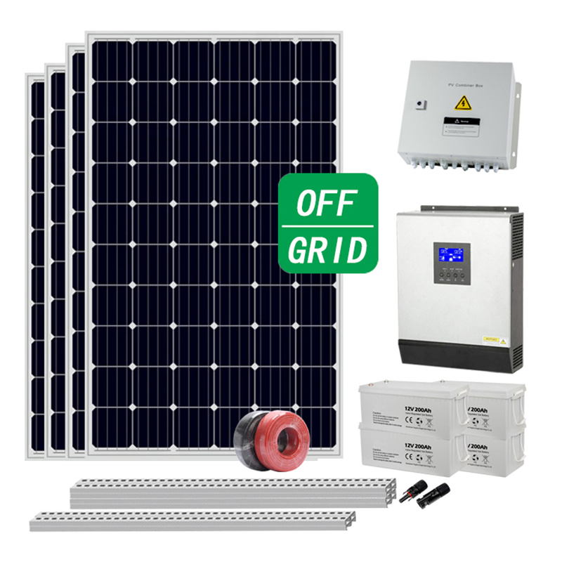 نظام مولد الطاقة الشمسية الهجين للمنزل خارج الشبكة 500W 2kw 5kw 10kw 12kw 30kw سعر مجموعة النظام الشمسي الكاملة للمنزل