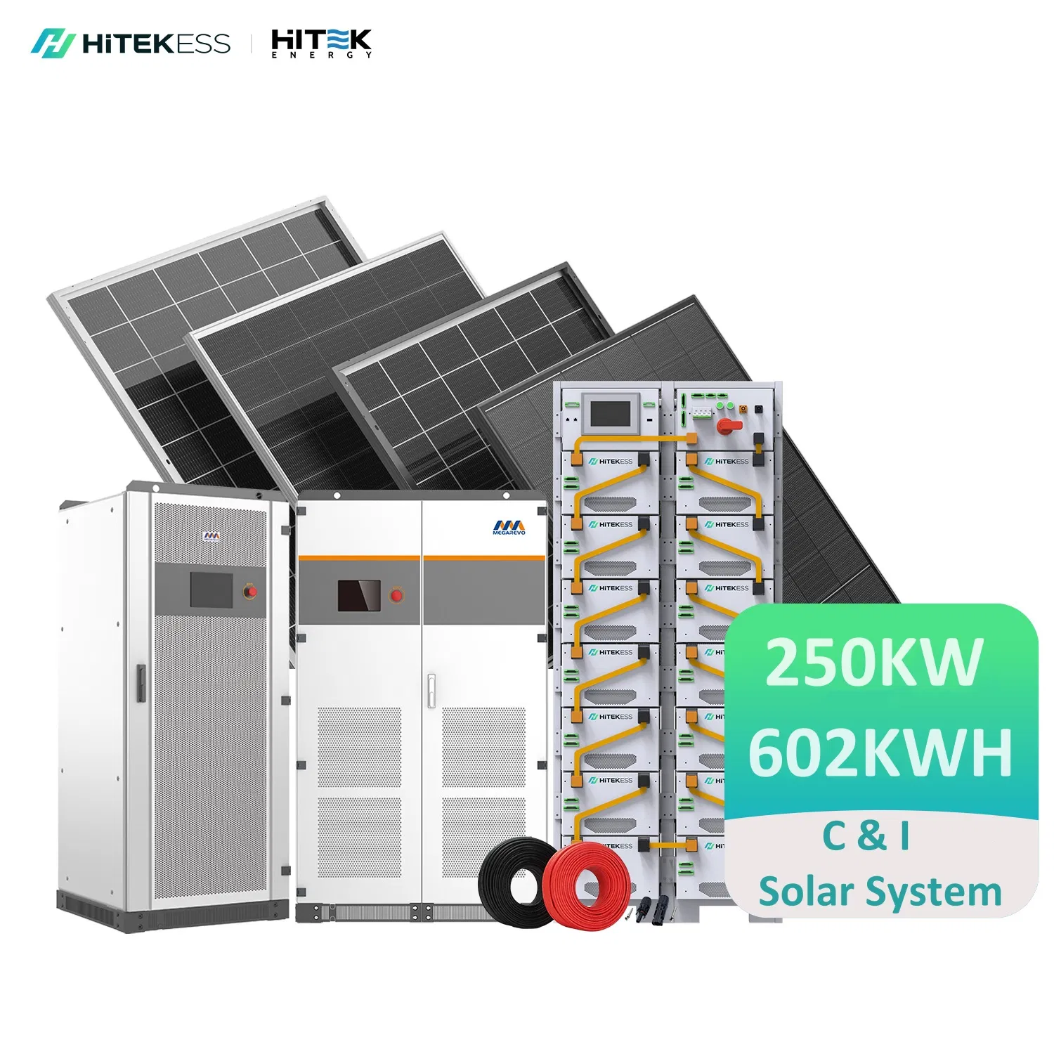 هايتيك 150kw 200kw 250kw نظام تخزين الطاقة الشمسية الهجين مع العاكس الكامل 250 كيلووات مع نظام إدارة البطارية الذكي