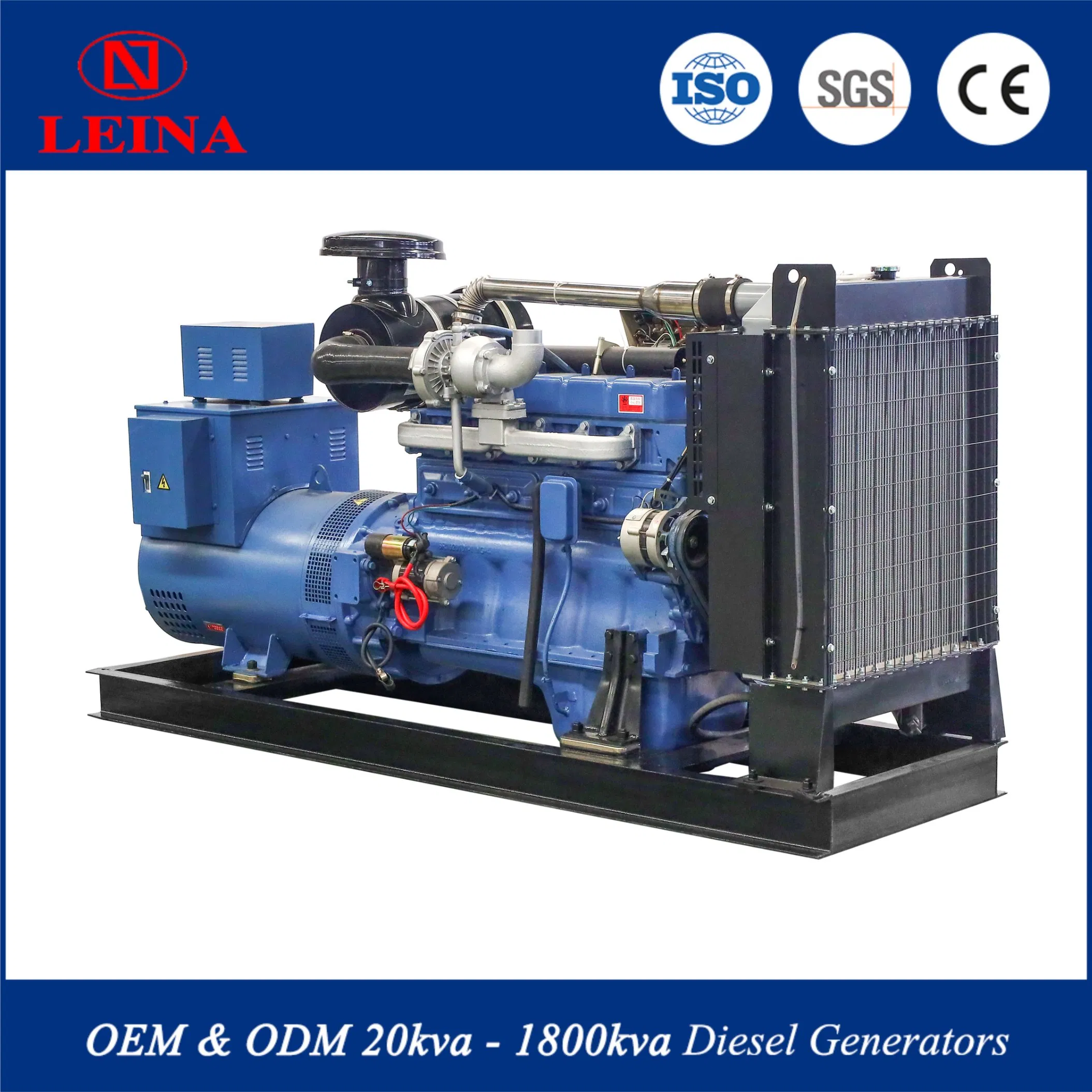 نظام احتياطي للطاقة في حالات الطوارئ 50kw 75kw 100kw 120kw 150kw 200kw مجموعة مولدات ديزل مستقرة