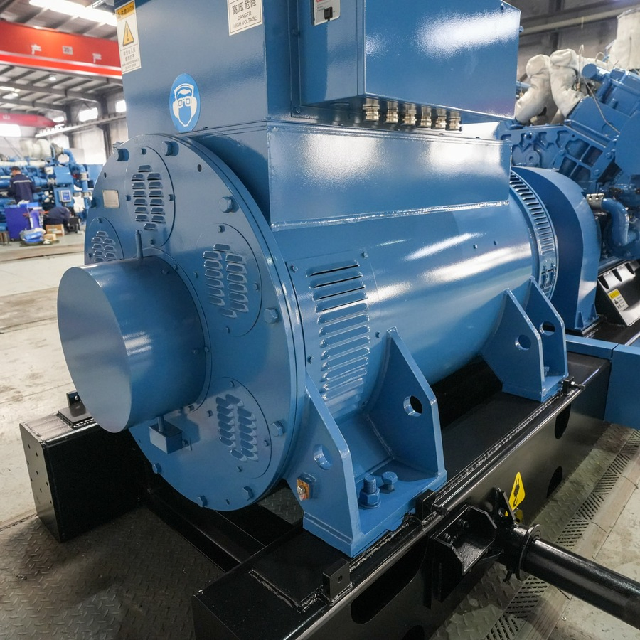 مولد غاز الميثان من طبقات الفحم المثبت على قاعدة متينة 1000kw للصناعات الثقيلة