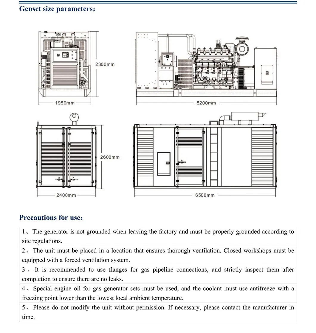 --700kw 875kVA غاز حيوي طبيعي الكتلة الحيوية/غاز البترول المسال/غاز طبيعي مضغوط/بروبان ميثان هيدروجين محطة طاقة وقود مزدوج مياه صرف فحم غاز تخليقي مولد كهرباء مجموعة مولدات الغاز
