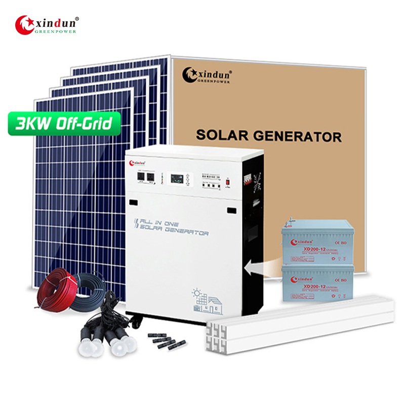 سعر الجملة نظام مجموعة الألواح الشمسية الهجينة المنزلية خارج الشبكة 3kw 3000W 3kVA