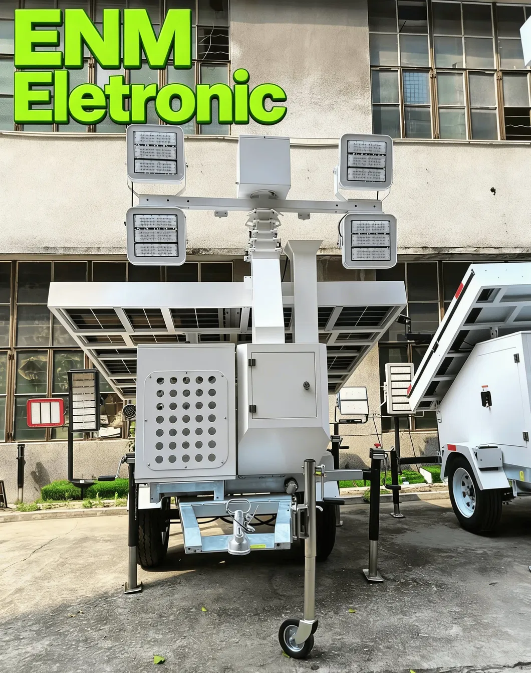 برج إضاءة هجين يعمل بالطاقة الشمسية والديزل معزول الصوت 7kVA مجموعة مولدات الديزل