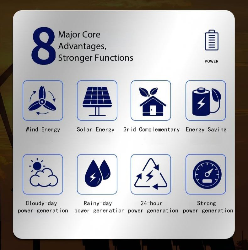 5kw مجموعة مولد هجينة تعمل بالطاقة الشمسية والرياح لجميع الأجهزة الكهربائية الأساسية في المنزل