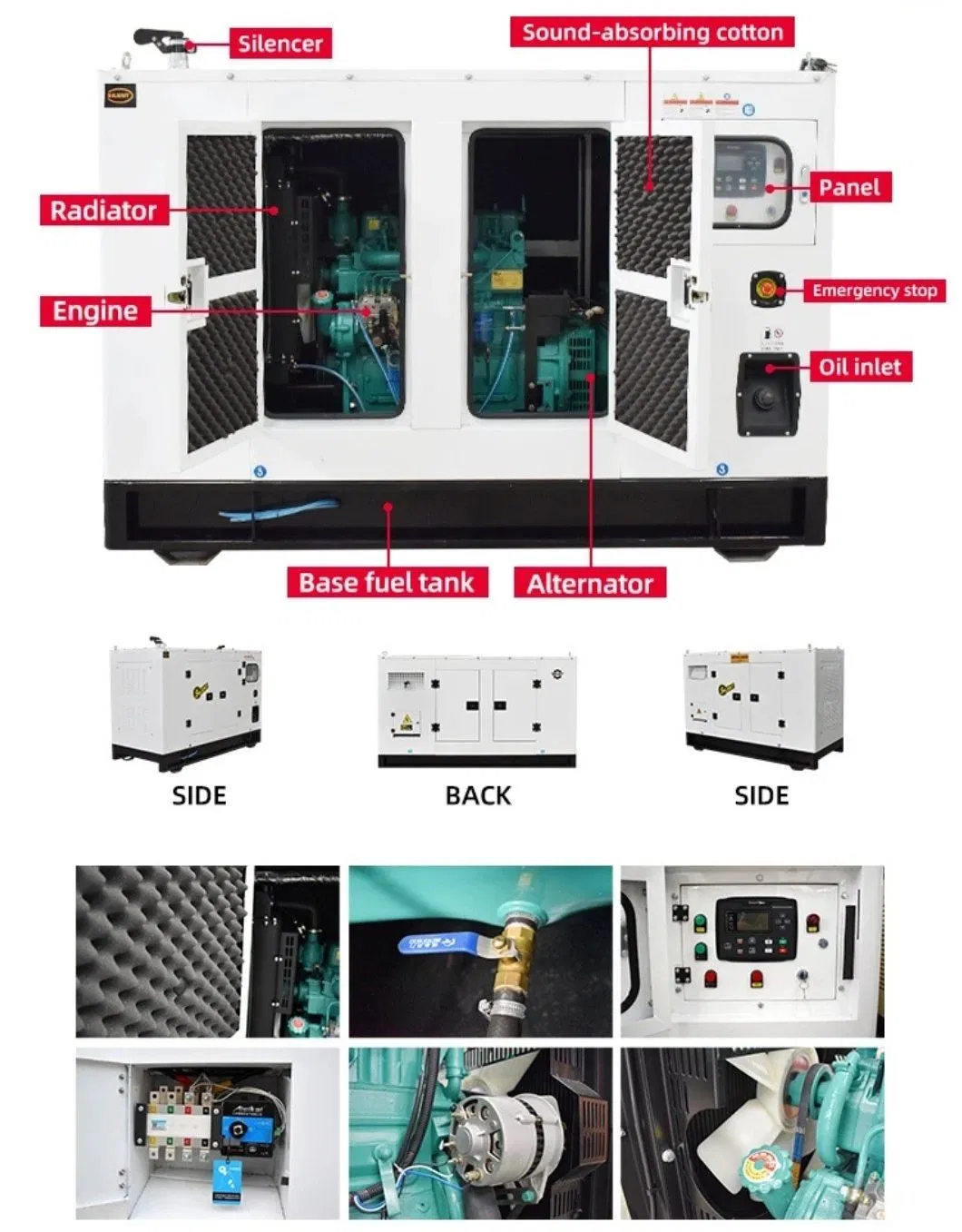 200/250/300/350/400/500kVA مجموعة مولدات الطوارئ التي تعمل بالديزل لمحطة الطاقة الصناعية