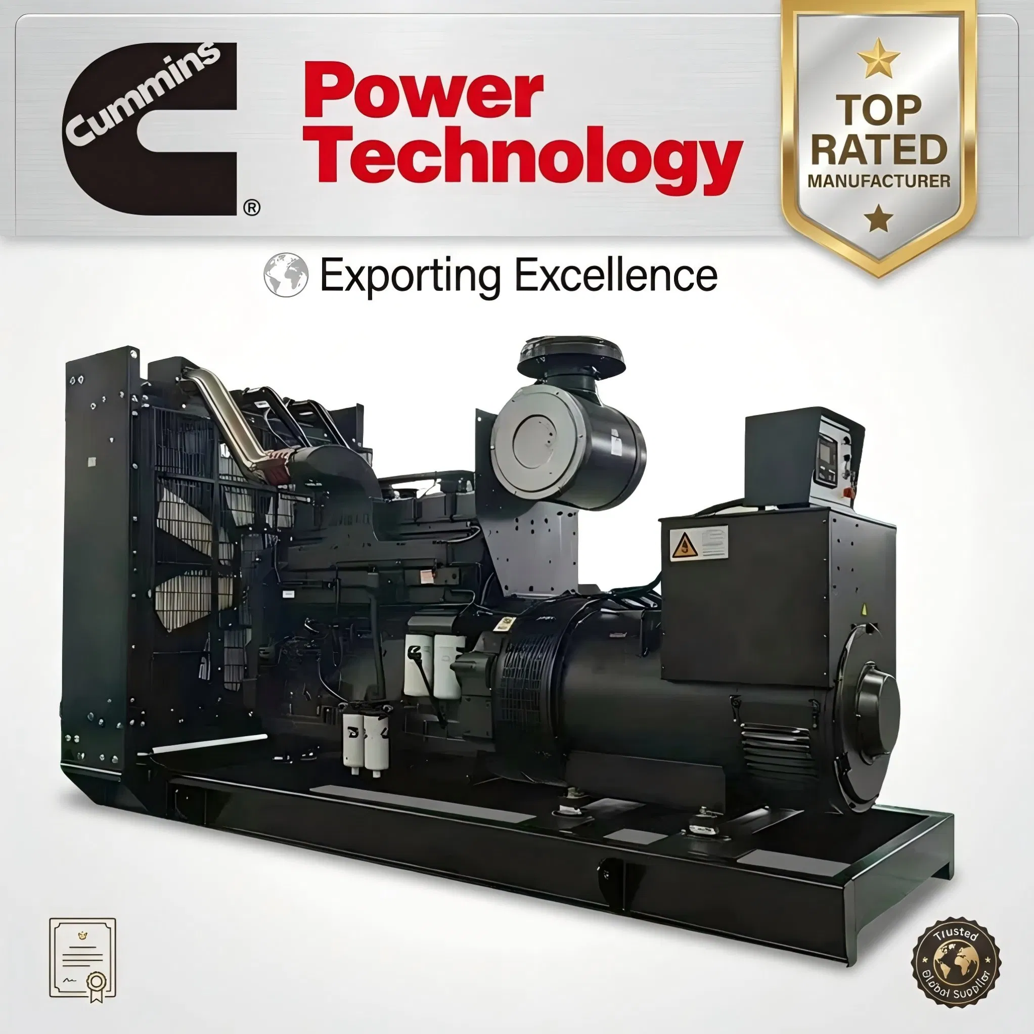 200kw 250kVA 300kw 400kw 500kw مجموعة مولدات ديزل كامينز المفتوحة للطاقة الاحتياطية الصناعية