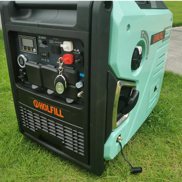 مولد عاكس مزدوج الوقود بدء كهربائي بدء عن بُعد 2 كيلووات 3kw 3.5kw 4000W 5kw مولد بنزين وغاز البترول المسال محمول منزلي مبرد بالهواء صغير صامت