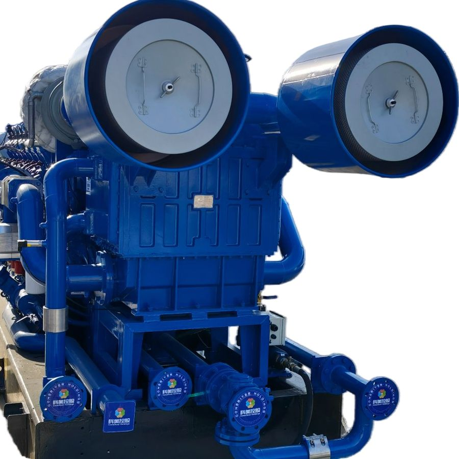 مولد غاز طبيعي قوي 1500kw وحدة مثبتة على قاعدة غير محمولة