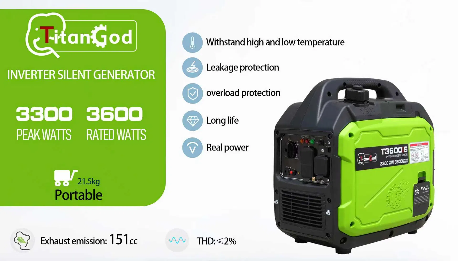 3.3kw 3600W مجموعة مولدات البنزين المحمولة ذات العاكس للصوت المنخفض
