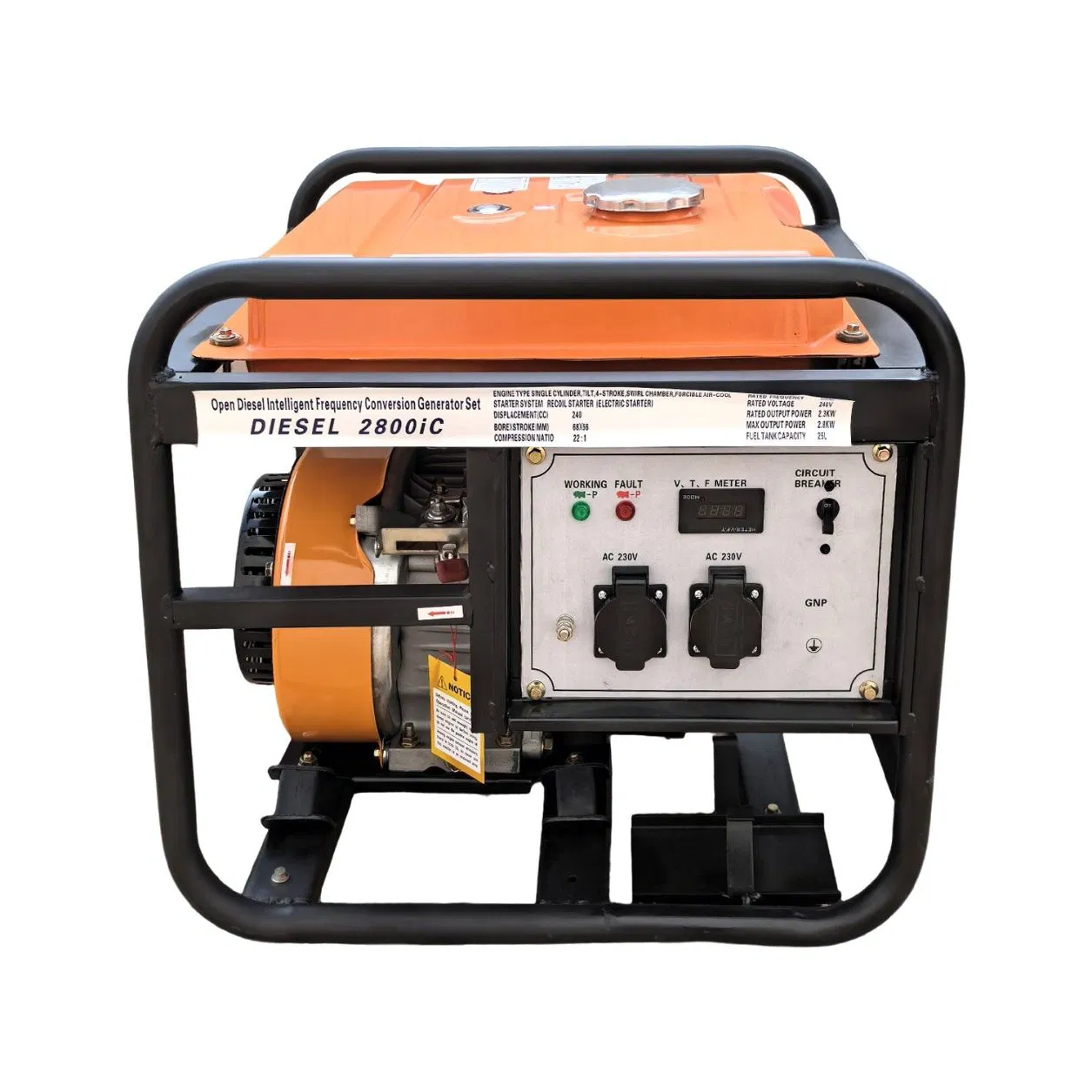 نوع الإطار المفتوح 2.3kw 2kw 2000W مجموعة مولد ديزل محمولة صغيرة عاكس 2kVA أوهف