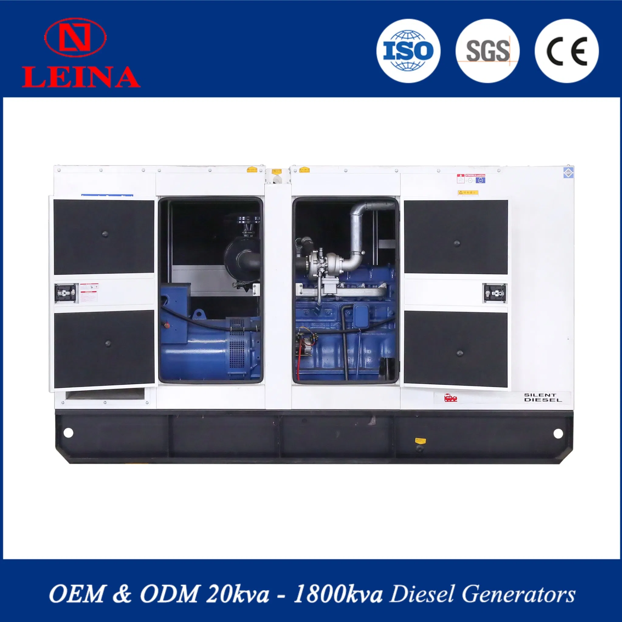 نظام احتياطي للطاقة في حالات الطوارئ 50kw 75kw 100kw 120kw 150kw 200kw مجموعة مولدات ديزل مستقرة