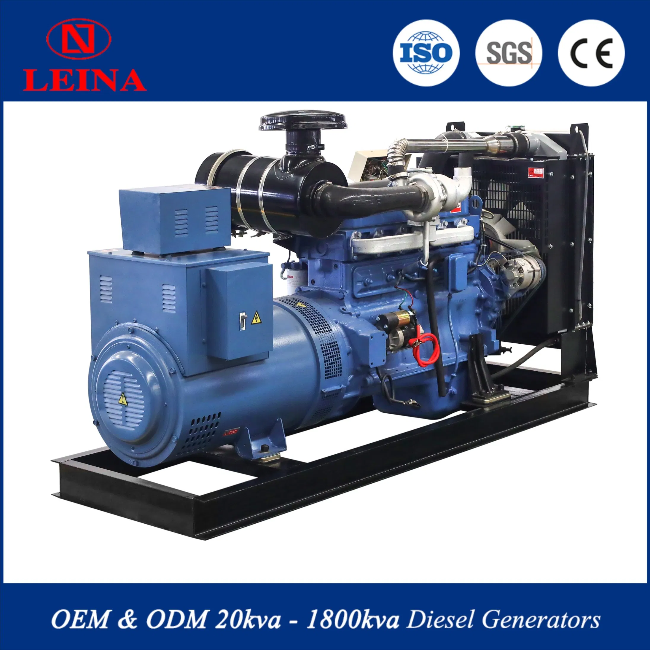 نظام احتياطي للطاقة في حالات الطوارئ 50kw 75kw 100kw 120kw 150kw 200kw مجموعة مولدات ديزل مستقرة