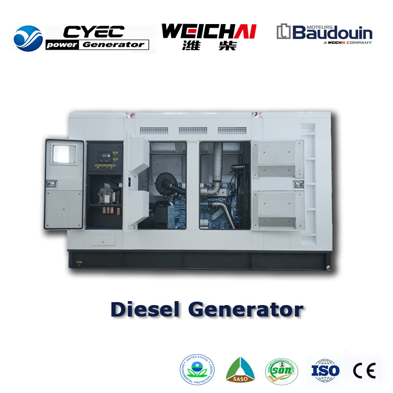 500kVA 800kVA مجموعة مولدات ويشاي الصامتة التي تعمل بالديزل مع غطاء ATS 50Hz طاقة احتياطية صناعية