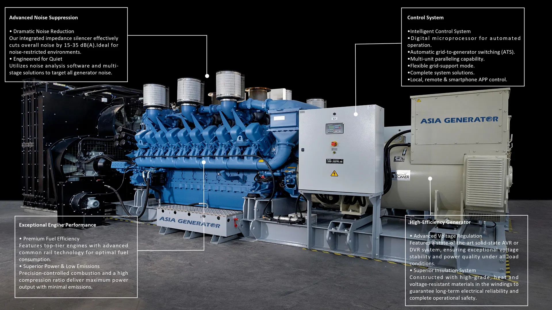 مولد ديزل مفتوح موثوق 2750kVA للاستخدام الشاق