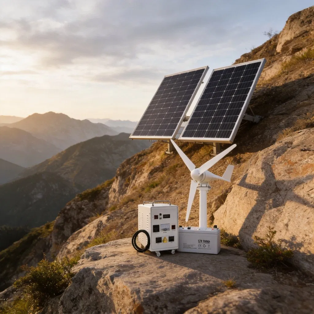 5kw مجموعة مولد هجينة تعمل بالطاقة الشمسية والرياح لجميع الأجهزة الكهربائية الأساسية في المنزل